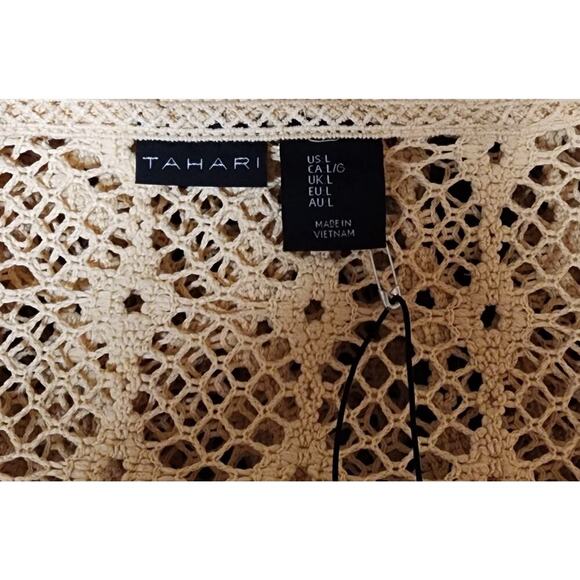 Tahari New Large L Hollow Slit Styled Short Sleeve V-Neck Summer Beach Cover-Up - Picture 8 of 8